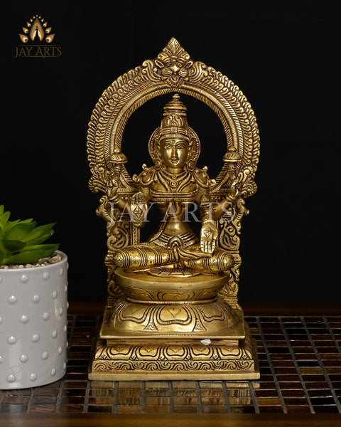 10" Goddess Lakshmi Brass Statue