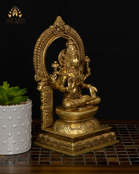 10" Goddess Lakshmi Brass Statue