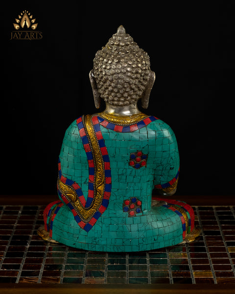 10" Buddha in Vitarka Mudra - Brass Buddha Statue