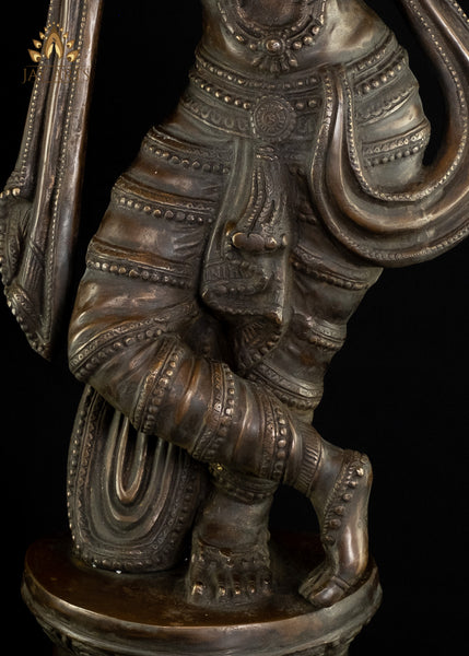35" Sri Krishna Playing Flute - Brass Krishna Statue