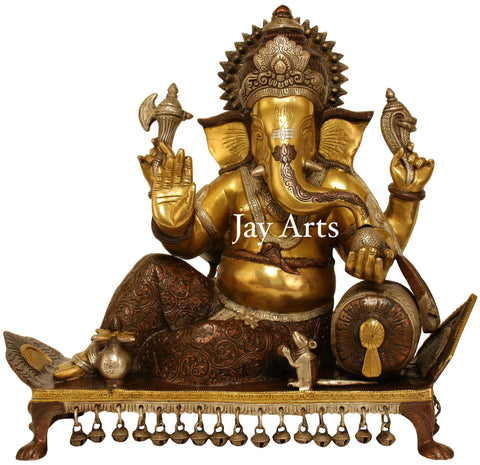 Bhagwan Ganesh seated on chowki with ghungroos