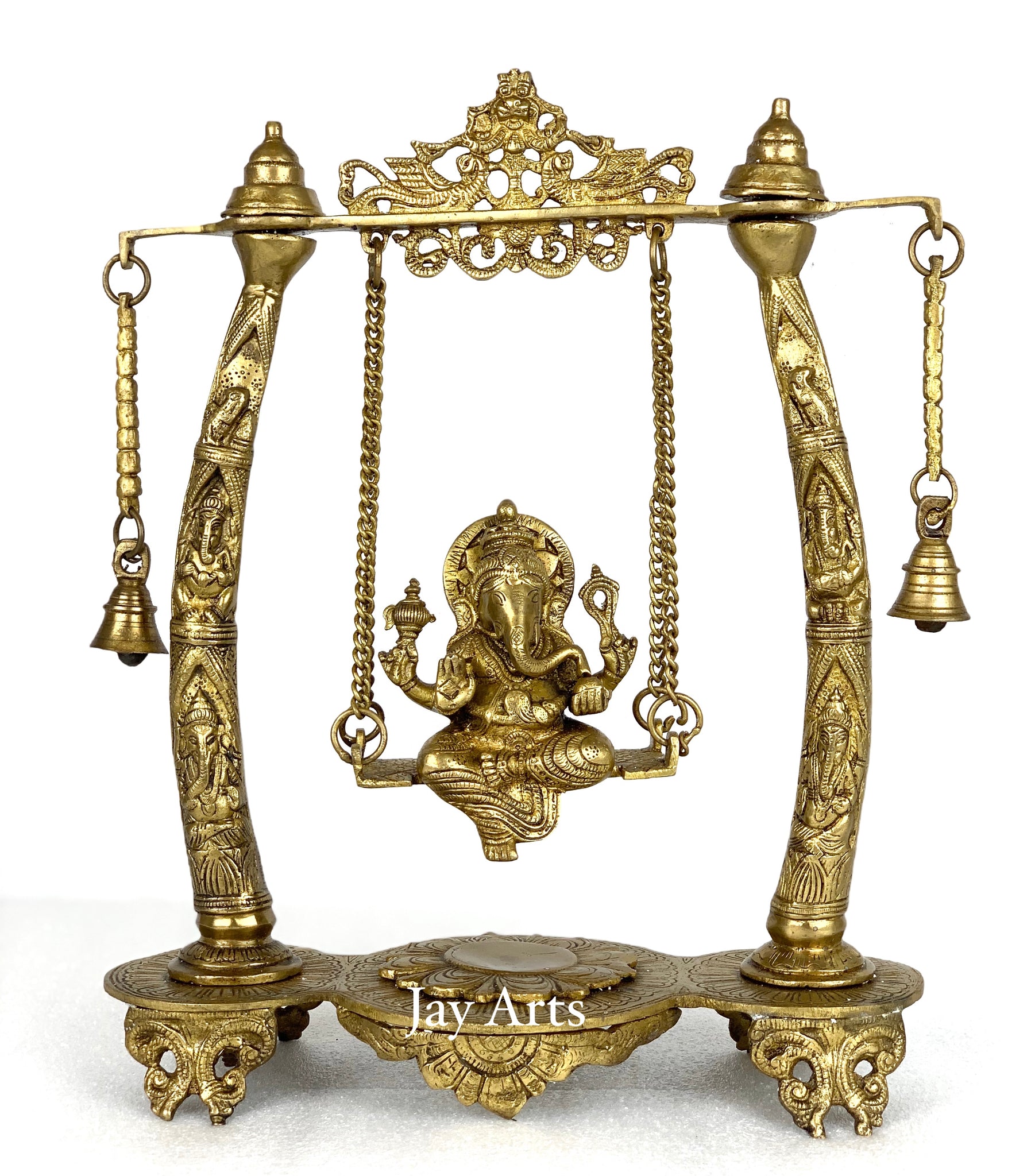 Ganesh Jhoola - Pillars engraved with figurines of Lord Ganesh