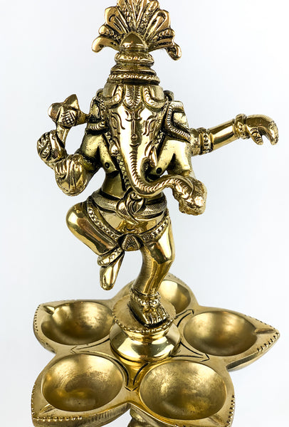 Dancing Ganesha Lamp on a raised Elephant Trunk