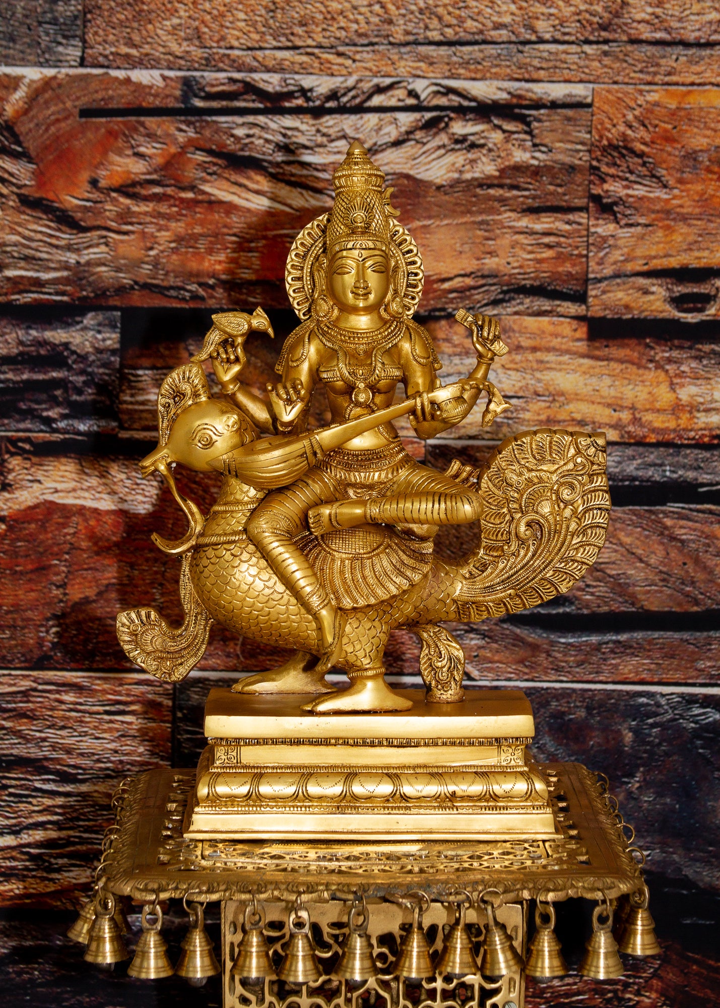 Goddess Saraswathi seated on a Swan ( Hamsavahini )