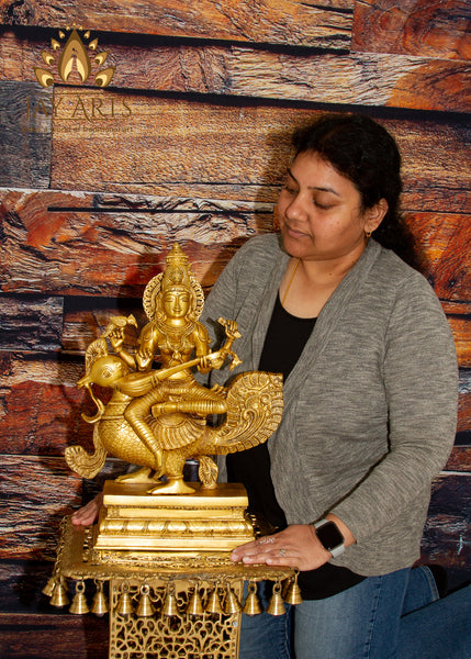 Goddess Saraswathi seated on a Swan ( Hamsavahini )