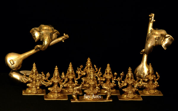 Ashta Lakshmi Set (Brass Statues)