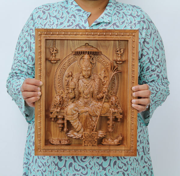 Goddess Lalitha devi - Ash wood panel