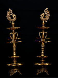 Mayur Lamp set with multi wicks