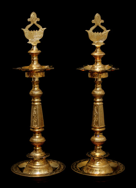 Lotus Lamp set - South Indian traditional fine quality Lamps