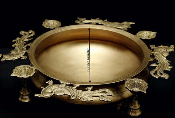 Mayur Urli with Lamps and Bells