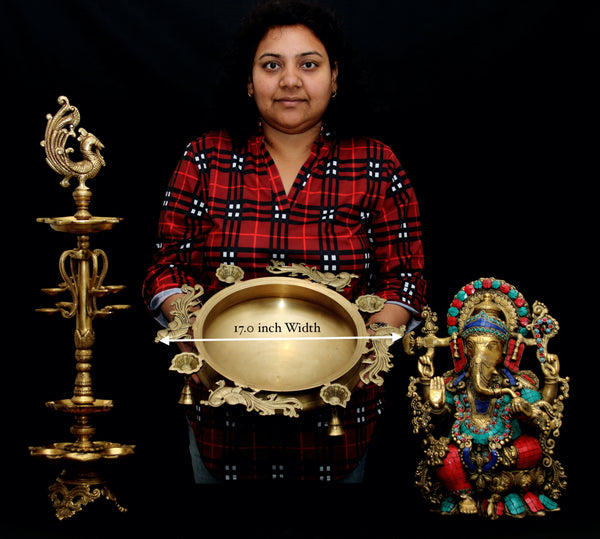 Mayur Urli with Lamps and Bells