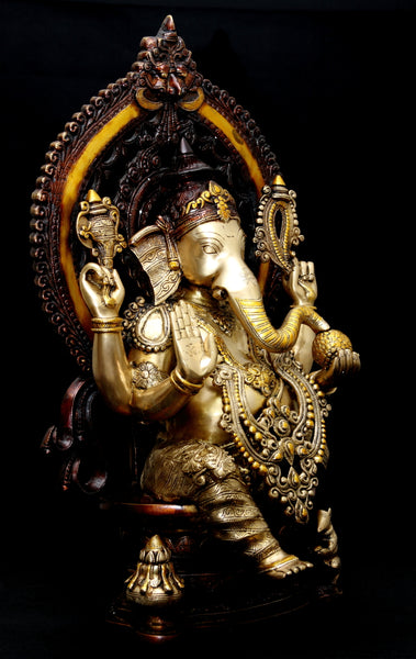Lalitasana Ganesh with a Kirtimukha arch