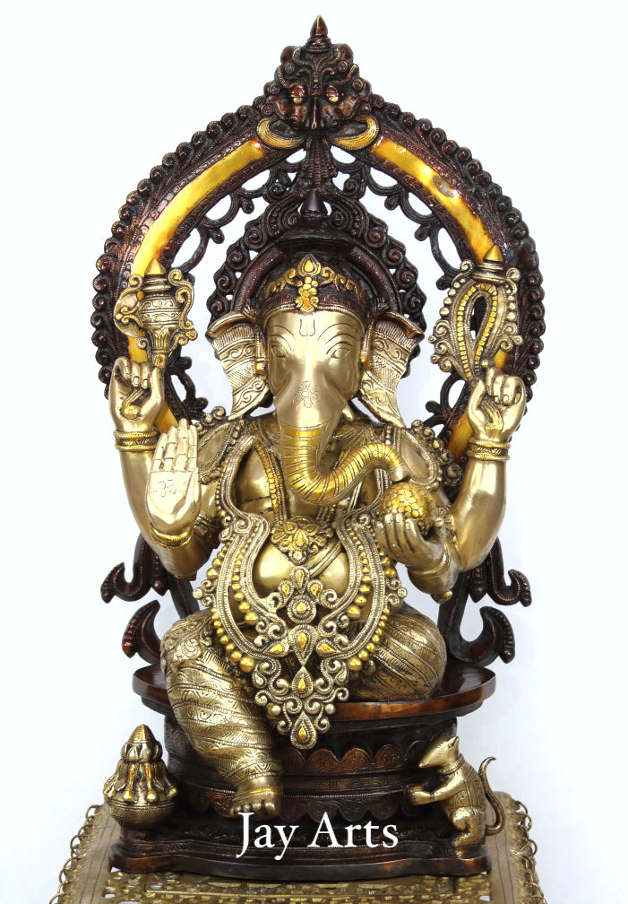 Lalitasana Ganesh with a Kirtimukha arch