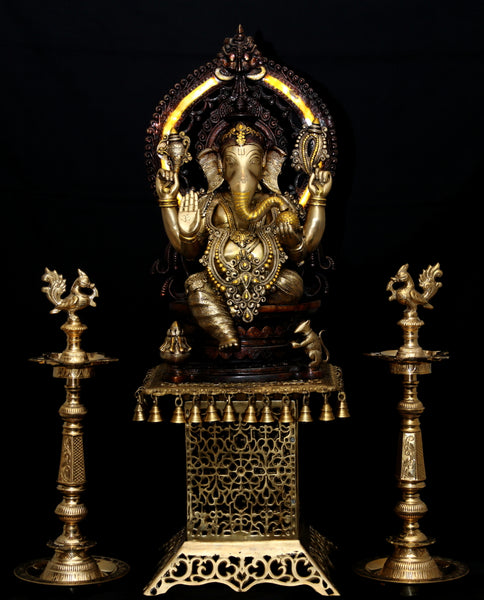Lalitasana Ganesh with a Kirtimukha arch