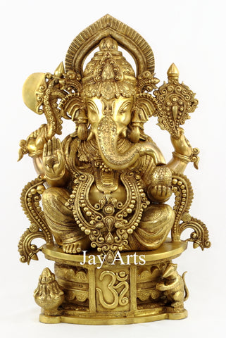 Lord Ganesh on OM pedestal - The Remover of Obstacles