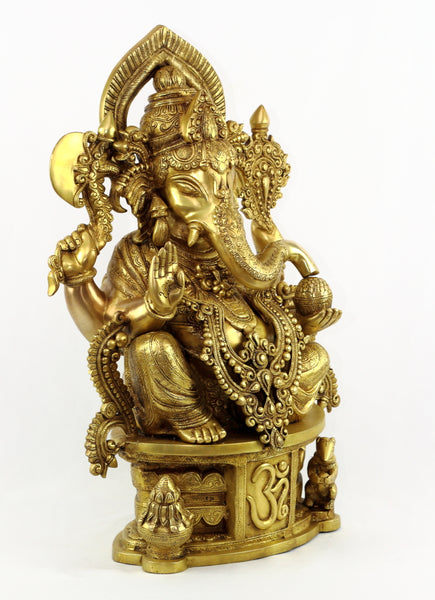 Lord Ganesh on OM pedestal - The Remover of Obstacles