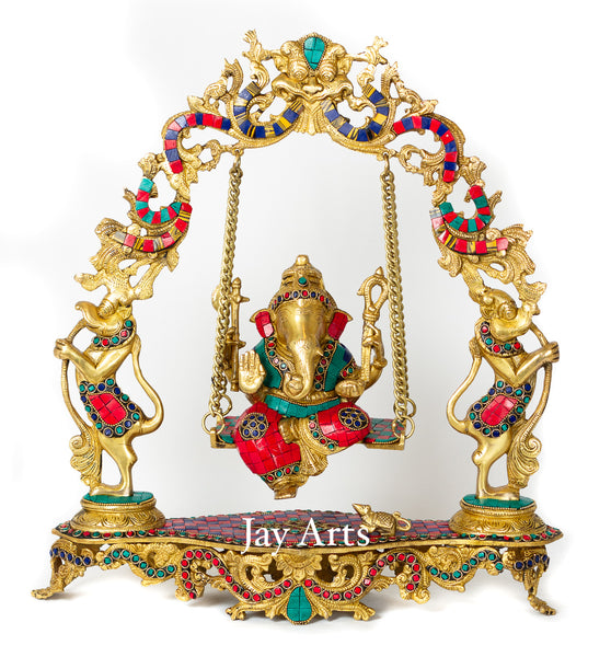 Lord Ganesh on a swing