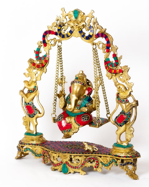 Lord Ganesh on a swing