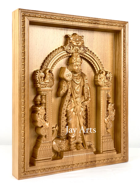 Lord Murugan (The Tamil God) - Ash wood panel