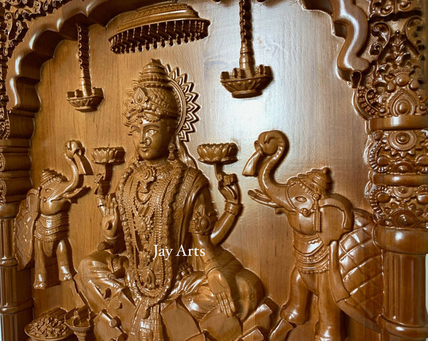 Goddess Lakshmi Alder wood panel
