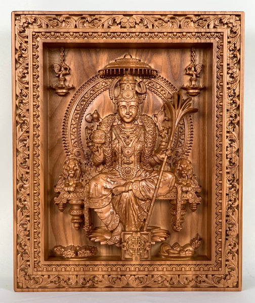 Goddess Lalitha devi - Ash wood panel