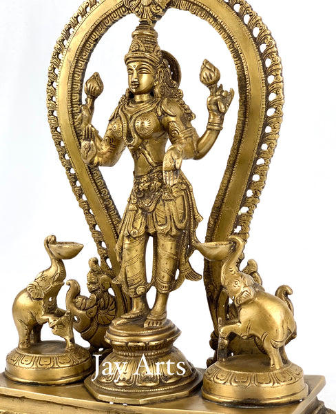 Standing Goddess Lakshmi with elephants