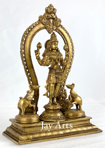 Standing Goddess Lakshmi with elephants