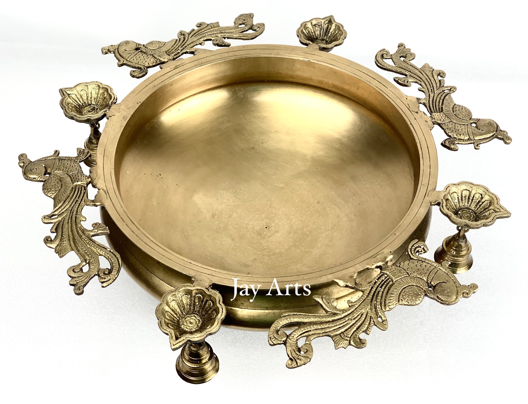 Mayur Urli with Lamps and Bells
